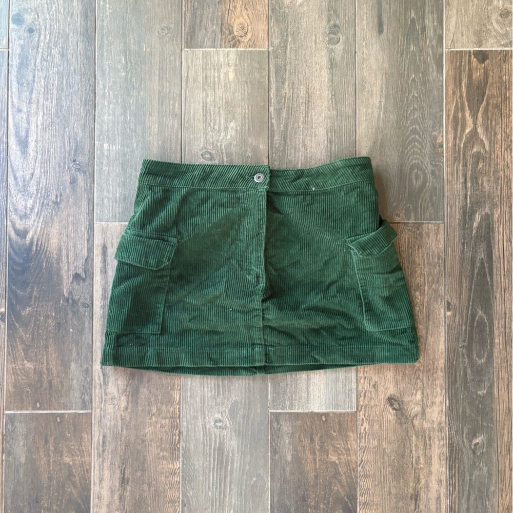 Cotton On Green Corduroy Mini Cargo Skirt